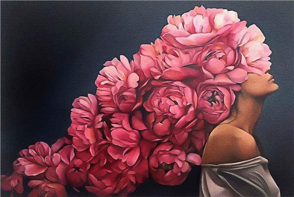 Çiçekli Kadın Portre Güzellik Salonu ve Kadın Kuaförü Duvar Kağıdı